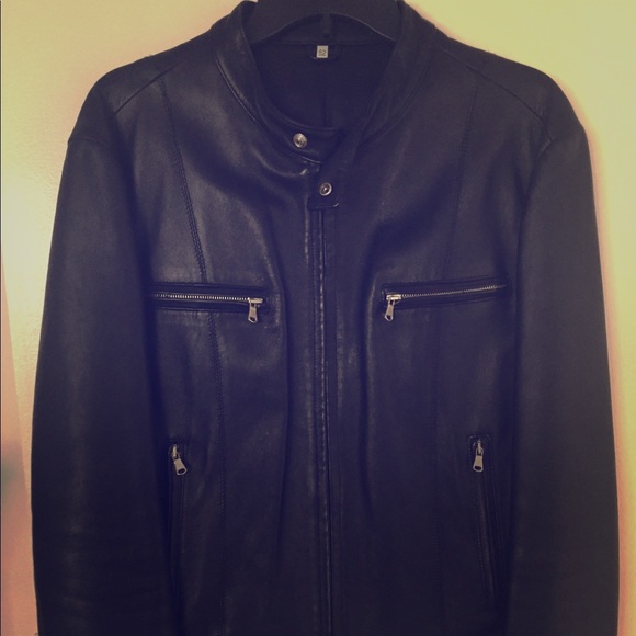 Black nappa leather jacket - Made in Italy - 42